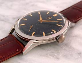 Thumbnail von Omega Classic Serviced Vintage Handwinding Black Tropical Dial 2605 2605