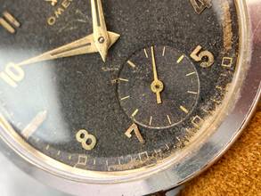 Thumbnail von Omega Classic Beautiful Vintage 35mm Unrestored Black Chocolate GILT Dial 2605 2605