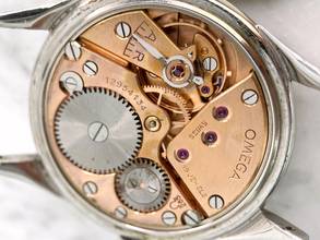 Thumbnail von Omega Classic Beautiful Vintage 35mm Unrestored Black Chocolate GILT Dial 2605 2605
