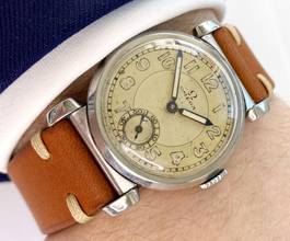 Thumbnail von Omega Serviced Small Scarab Steel Art Deco Cal. 26.5 SOB two-tone dial