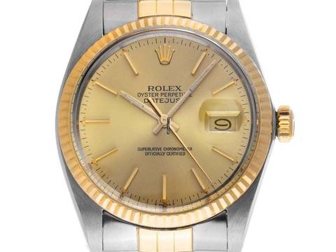  Rolex Datejust 36 Ref.16013 Bj.1988 Full Set original Vintage Unpoliert Datejust Stahl 18kt Gelbgold open 6/9 