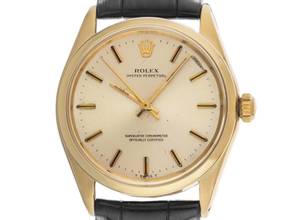 Rolex Oyster Perpetual 34 Ref.1005 1968 original box very good vintage Oyster Perpetual 14kt yellow gold