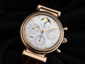 Thumbnail von IWC Da Vinci Perpetual Calendar Ewiger Kalender Ref.IW3750 1998 Full Set original Vintage Unpoliert Da Vinci Ewiger Kalender 18kt Gelbgold