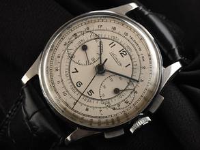 Thumbnail von Jaeger-LeCoultre Classic Chronograph Ref.22320 Bj.1940 original unpoliert Vintage Chronograph