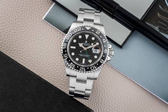  Rolex GMT-Master II Edelstahl Automatik Herrenuhr Ref. 116710LN B&P 2008 LC100 