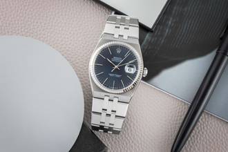 Thumbnail von Rolex Datejust Oysterquartz Dark Blue Dial Stahl / Weissgold Quarz Herrenuhr Ref. 17014A