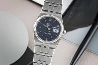 Thumbnail von Rolex Datejust Oysterquartz Dark Blue Dial Stahl / Weissgold Quarz Herrenuhr Ref. 17014A