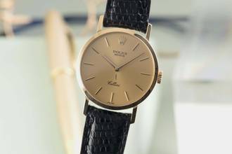  Rolex Cellini 18k (0,750) Gold Handaufzug Damenuhr Ref. 4109/8 Papiere 