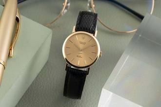 Thumbnail von Rolex Cellini 18k (0,750) Gold Handaufzug Damenuhr Ref. 4109/8 Papiere