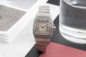 Thumbnail von Cartier Santos Galbée Stahl Quarz Damenuhr Ref. W20017D6 Klassiker