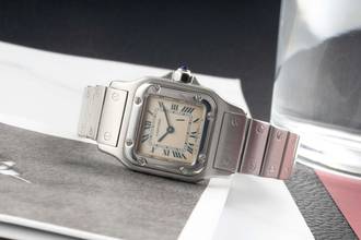 Thumbnail von Cartier Santos Galbée Stahl Quarz Damenuhr Ref. W20017D6 Klassiker