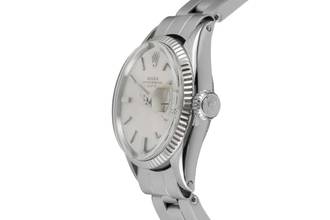 Thumbnail von Rolex Oyster Perpetual Lady Date Silver Dial Stahl / Weissgold Automatik Damenuhr Ref. 6517 Vintage