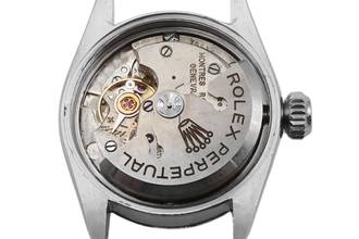 Thumbnail von Rolex Oyster Perpetual Lady Date Silver Dial Stahl / Weissgold Automatik Damenuhr Ref. 6517 Vintage