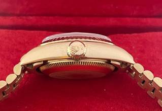 Thumbnail von Rolex Lady-Datejust 26 Yellowgold 18Kt. champagne Diamond Dial With box+papers President bracelet nice condition