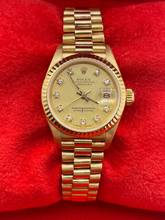 Thumbnail von Rolex Lady-Datejust 26 Yellowgold 18Kt. champagne Diamond Dial With box+papers President bracelet nice condition