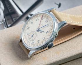 Thumbnail von Longines SUPER RARE OVERSIZED 37MM POINTER DATE FROM 1946 VINTAGE