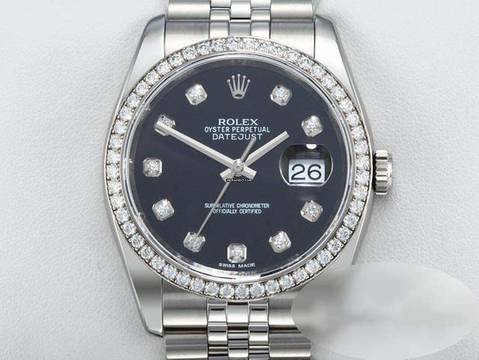  Rolex Datejust 36mm 116244 2011 Stahl Weissgold 750 Diamanten Automatik Gold Stainless Steel 18kt White Gold Jubilé-band Chronometer Oyster Black Dial 