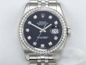  Rolex Datejust 36mm 116244 2011 Stahl Weissgold 750 Diamanten Automatik Gold Stainless Steel 18kt White Gold Jubilé-band Chronometer Oyster Black Dial 