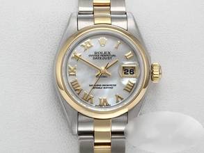  Rolex Lady-Datejust Edelstahl Gelbgold 750 2001/02 Perlmutt Automatik Gold Stahl Stainless Steel 18kt Yellow Gold Oyster-band Chronometer Mother Of Pearl 