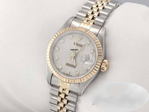  Rolex Lady-Datejust Edelstahl Gelbgold 750 Diamanten Automatik Gold Stahl Damen Stainless Steel 18kt Yellow Gold Jubilé-band Chronometer Oyster 