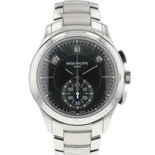  Patek Philippe Annual Calendar Chronograph Steel Green Dial 