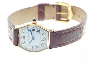 Thumbnail von Cartier Tortue 18 Karat Gelbgold Tortue Paris 80 er Jahre Damenuhr Handaufzug Paris Dial Rare