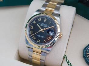 Thumbnail von Rolex Datejust Stahl Gold 36 mm Nagelneu aus 05/2026 Full Set schwarz römisch Traumhaft schöne Konfiguration