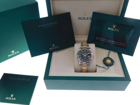  Rolex Datejust Stahl Gold 36 mm Nagelneu aus 05/2026 Full Set schwarz römisch Traumhaft schöne Konfiguration 