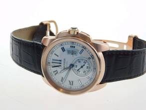 Thumbnail von Cartier Calibre de Cartier 18 Karat Rosegold Calibre De Cartier 42mm Herrenuhr mit Faltschließe Neuzustand Glasboden Cartier Service