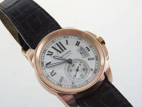 Thumbnail von Cartier Calibre de Cartier 18 Karat Rosegold Calibre De Cartier 42mm Herrenuhr mit Faltschließe Neuzustand Glasboden Cartier Service