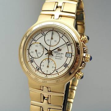 Raymond Weil Parsifal Chronograph 10.380 full Gold 18k/750 Box+Papiere 175 grams gold 18k watch