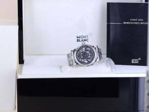  Montblanc Nicolas Rieussec Star Monopusher Chronograph Stahlband 43mm B+P 
