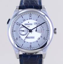  Zenith Elite Dual Time Grande Elite Dual Time Power Reserve 44mm Dresswatch silver Dial Automatic B+P 