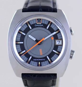  Omega Memomatic Seamaster Memomatic Alarm Automatic Cal. 980 Vintage Klassiker grey Dial Steel rar 
