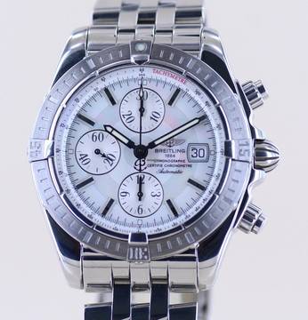  Breitling Chronomat Evolution MOP Dial B+P Automatic 44mm Steel Sportlich 