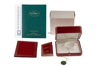 Thumbnail von Cartier Santos Galbée Lady PM kleines Modell Ref.1057930 Bj.1995 Full Set original Vintage Unpoliert Santos Galbee Lady PM kleines Modell