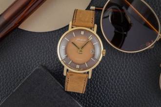 Thumbnail von Glashütte Original Spezimatic Brown Dial Gold-Plated Automatic Men's Watch Caliber 75 Vintage