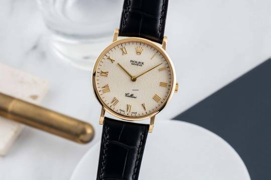  Rolex Cellini 18k (0,750) Gold White Dial Handaufzug Herrenuhr Ref. 5112 
