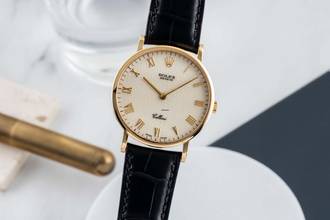  Rolex Cellini 18k (0,750) Gold White Dial Handaufzug Herrenuhr Ref. 5112 