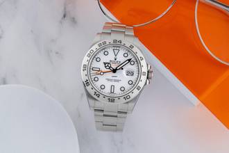 Thumbnail von Rolex Explorer II White Dial Oyster Edelstahl Automatik Herrenuhr Ref 216570 B&P