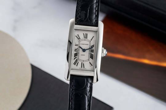  Cartier Tank Américaine SM Stahl Quarz Damenuhr Ref. WSTA0043 4274 