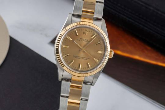  Rolex Oyster Perpetual 34 Stahl Gold Automatik Herrenuhr Ref. 14233 