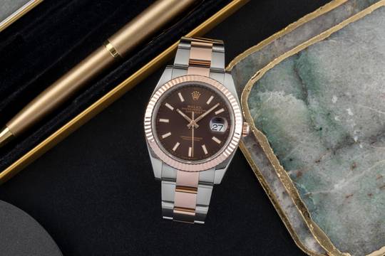  Rolex Datejust 41 Brown Dial Stahl / Roségold Ref. 126331 Box & Papiere 2019 