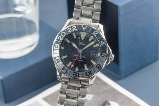  Omega Seamaster GMT Stahl Automatik Herrenuhr Ref. 2234.50.00 Papiere 2008 