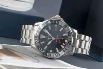 Thumbnail von Omega Seamaster GMT Stahl Automatik Herrenuhr Ref. 2234.50.00 Papiere 2008