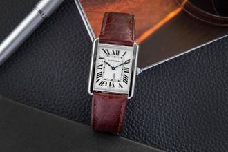 Thumbnail von Cartier Tank Solo stainless steel men's watch sapphire glass Ref WSTA0028 box & papers 2017
