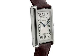 Thumbnail von Cartier Tank Solo stainless steel men's watch sapphire glass Ref WSTA0028 box & papers 2017