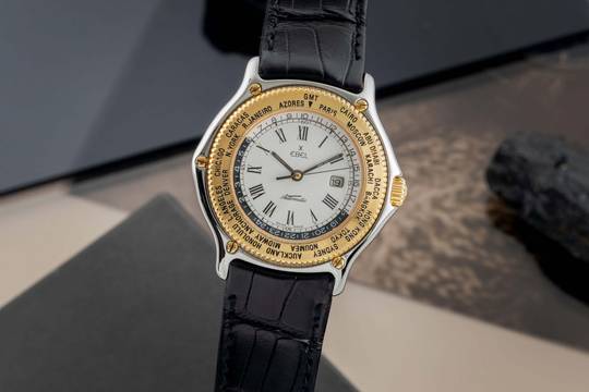  Ebel Voyager World Time Stahl / Gold Automatik Herrenuhr Ref. 1124913 