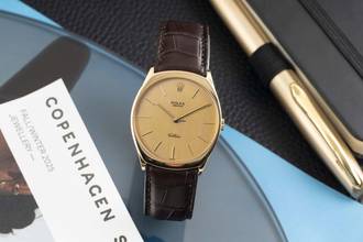 Thumbnail von Rolex Cellini 18k (0,750) Gold Handaufzug Herrenuhr Ref. 4133 Papiere 1988