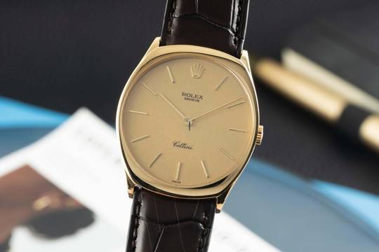  Rolex Cellini 18k (0,750) Gold Handaufzug Herrenuhr Ref. 4133 Papiere 1988 